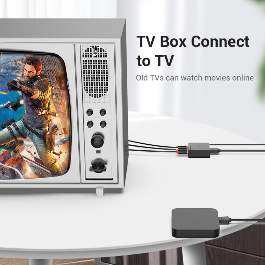 Convertidor HDMI a RCA 3xNTSC/PAL+Mini USB