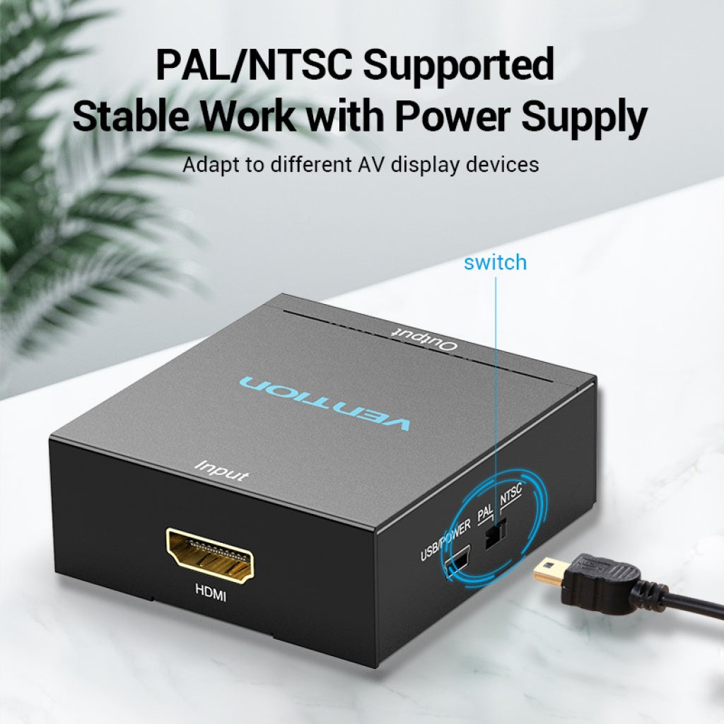 Convertidor HDMI a RCA 3xNTSC/PAL+Mini USB
