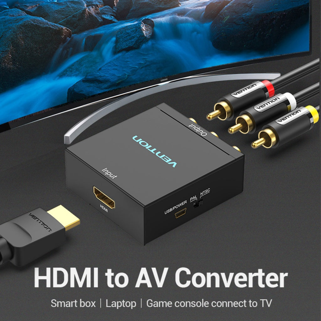 Convertidor HDMI a RCA 3xNTSC/PAL+Mini USB