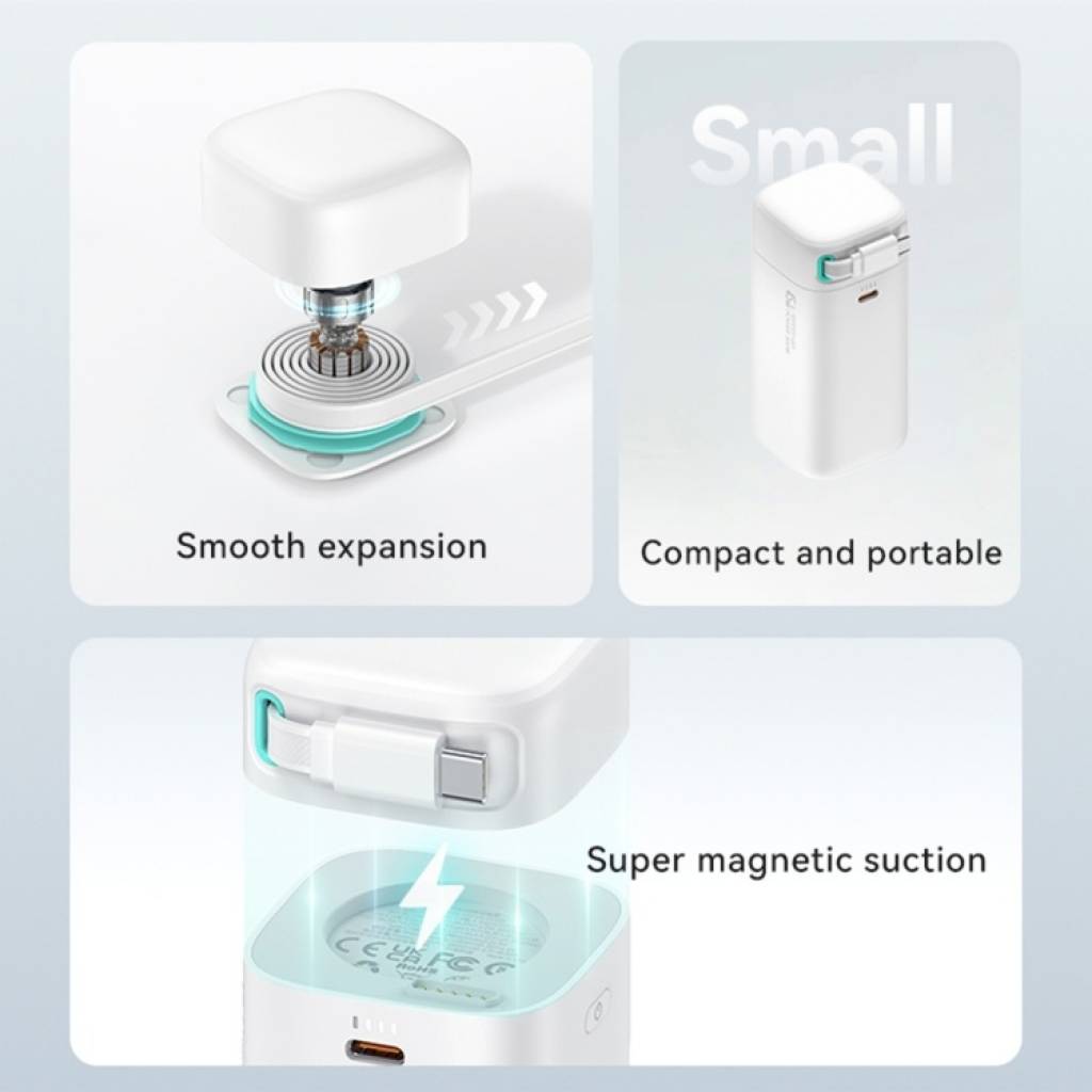 Power Bank CD216 USAMS - 18000mAh PD45W Cable Retráctil Magnético Tipo C