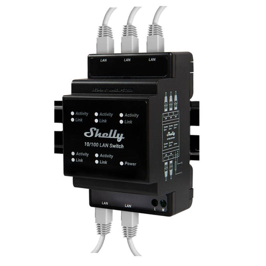 Conmutador Shelly Lan Switch Color Negro