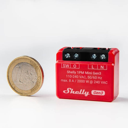 Shelly 1PM Mini Gen3 – Relé Wi-Fi Inteligente con Medición de Consumo