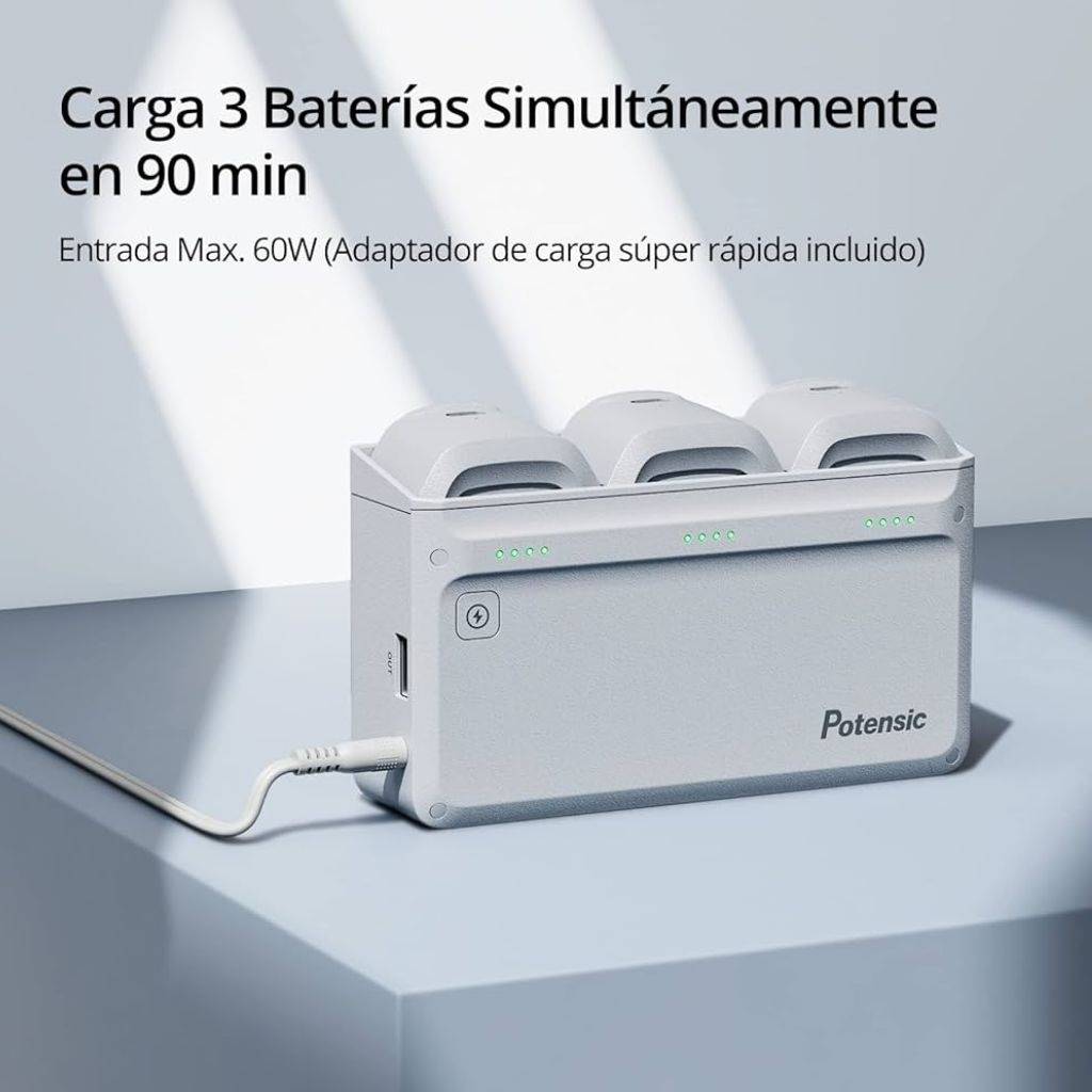 Estación de carga + 2 baterías Atom Potensic