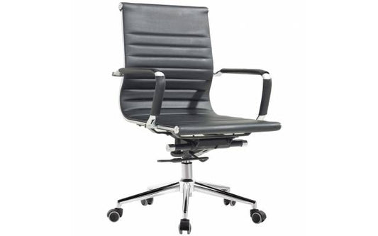 Silla de oficina Eames EA117 cuerina negra