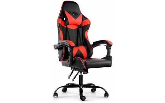Silla Gamer Lumax ROM negro y blanco/rojo