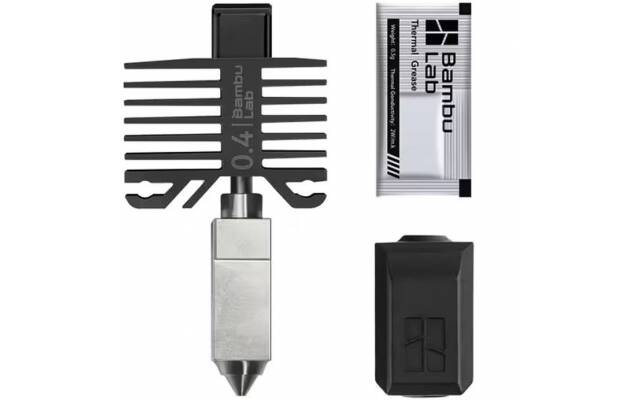 Hotend con Boquilla Acero Endurecido 0.4mm P1S X1C